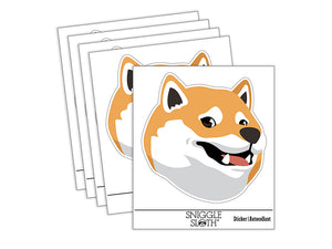 Side Eye Shiba Inu Smiling Dog Waterproof Vinyl Phone Tablet Laptop Water Bottle Sticker Set - 5 Pack