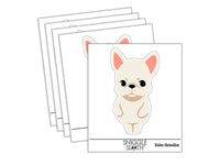 Standing French Bulldog Puppy Frenchie Waterproof Vinyl Phone Tablet Laptop Water Bottle Sticker Set - 5 Pack
