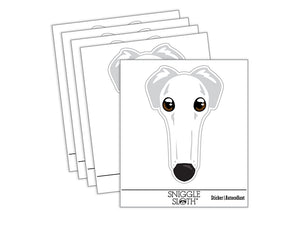 Borzoi Funny Long Nosed Dog Waterproof Vinyl Phone Tablet Laptop Water Bottle Sticker Set - 5 Pack