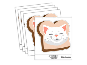 Cat in Sliced Bread Waterproof Vinyl Phone Tablet Laptop Water Bottle Sticker Set - 5 Pack