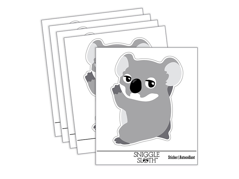 Clingy Koala Baby Waterproof Vinyl Phone Tablet Laptop Water Bottle Sticker Set - 5 Pack