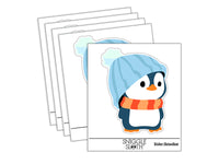 Cute Penguin with Big Hat Beanie Waterproof Vinyl Phone Tablet Laptop Water Bottle Sticker Set - 5 Pack