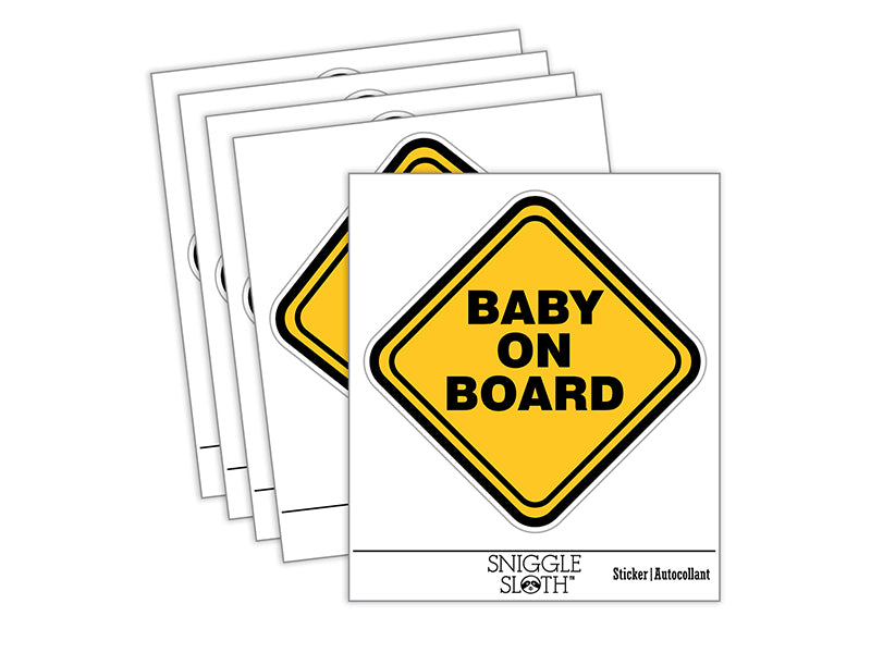 Baby On Board Pregnancy Sign Waterproof Vinyl Phone Tablet Laptop Water Bottle Sticker Set - 5 Pack