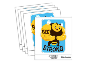 Buff Bee Strong Funny Waterproof Vinyl Phone Tablet Laptop Water Bottle Sticker Set - 5 Pack