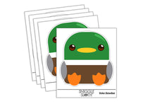 Cute Round Mallard Duck Waterproof Vinyl Phone Tablet Laptop Water Bottle Sticker Set - 5 Pack