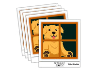 Dog Staring Out Window Waterproof Vinyl Phone Tablet Laptop Water Bottle Sticker Set - 5 Pack