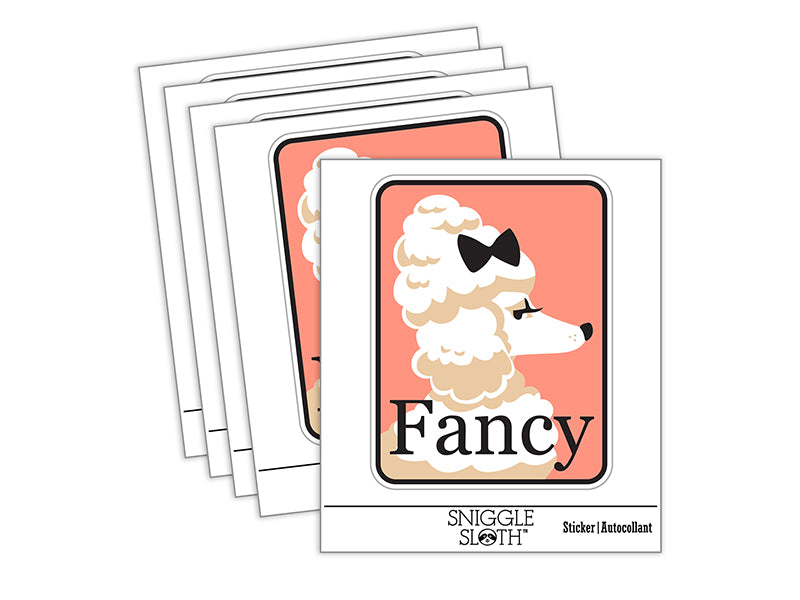 Fancy Posh Poodle Dog Bougie Waterproof Vinyl Phone Tablet Laptop Water Bottle Sticker Set - 5 Pack