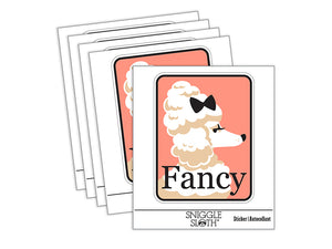 Fancy Posh Poodle Dog Bougie Waterproof Vinyl Phone Tablet Laptop Water Bottle Sticker Set - 5 Pack