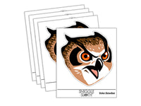 Fierce Horned Owl Head Waterproof Vinyl Phone Tablet Laptop Water Bottle Sticker Set - 5 Pack