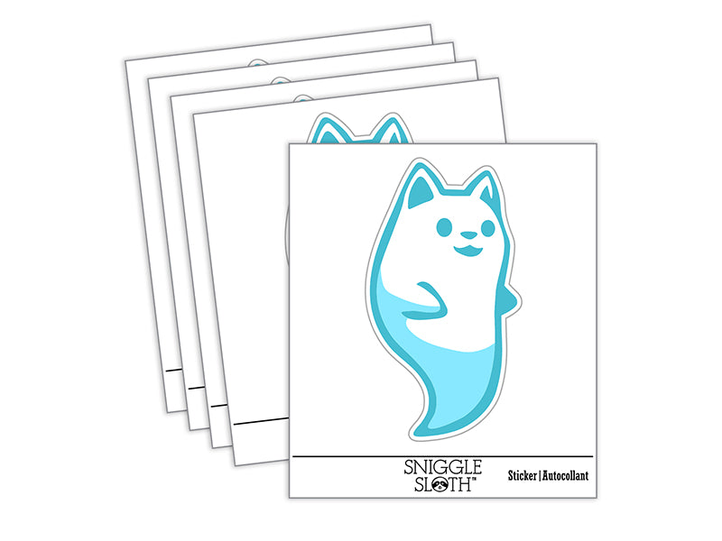 Ghost of Cute Cat Kitten Waterproof Vinyl Phone Tablet Laptop Water Bottle Sticker Set - 5 Pack