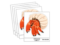 Groovy Hermit Crab on Beach Waterproof Vinyl Phone Tablet Laptop Water Bottle Sticker Set - 5 Pack