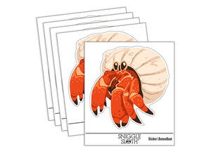 Groovy Hermit Crab on Beach Waterproof Vinyl Phone Tablet Laptop Water Bottle Sticker Set - 5 Pack