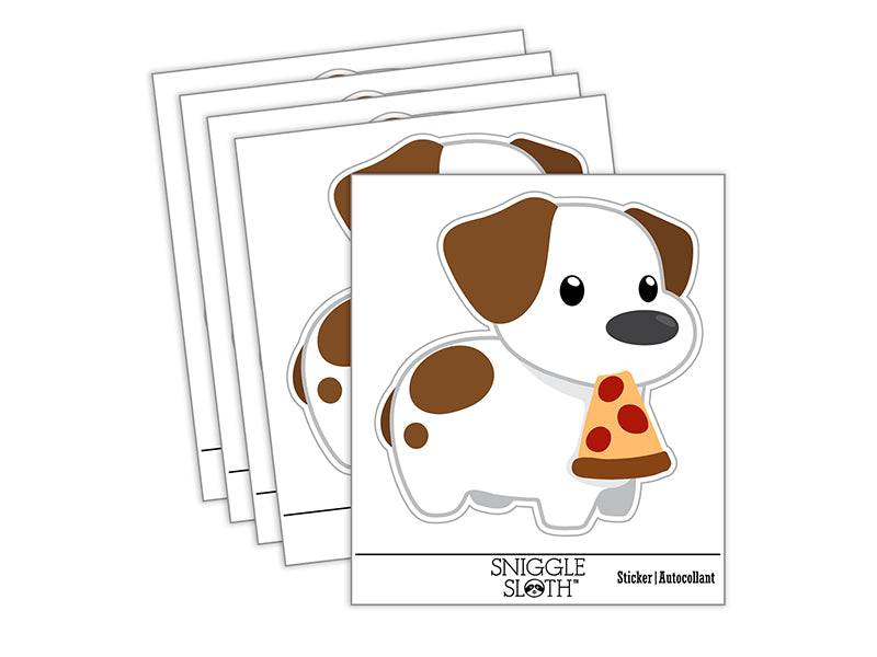Pizza Jack Russell Terrier Dog Puppy Waterproof Vinyl Phone Tablet Laptop Water Bottle Sticker Set - 5 Pack