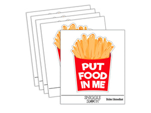 Put Food In Me French Fries Waterproof Vinyl Phone Tablet Laptop Water Bottle Sticker Set - 5 Pack