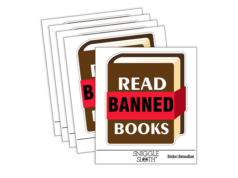 Read Banned Books Waterproof Vinyl Phone Tablet Laptop Water Bottle Sticker Set - 5 Pack