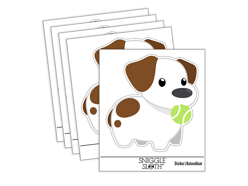 Tennis Ball Jack Russell Terrier Dog Puppy Waterproof Vinyl Phone Tablet Laptop Water Bottle Sticker Set - 5 Pack