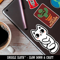 Fat Raccoon Sitting in Trash Can Waterproof Vinyl Phone Tablet Laptop Water Bottle Sticker Set - 5 Pack
