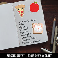 Cute Kawaii Pepperoni Pizza Waterproof Vinyl Phone Tablet Laptop Water Bottle Sticker Set - 5 Pack