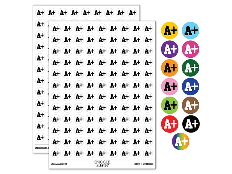 A Plus Grade School 200+ 0.50" Round Stickers