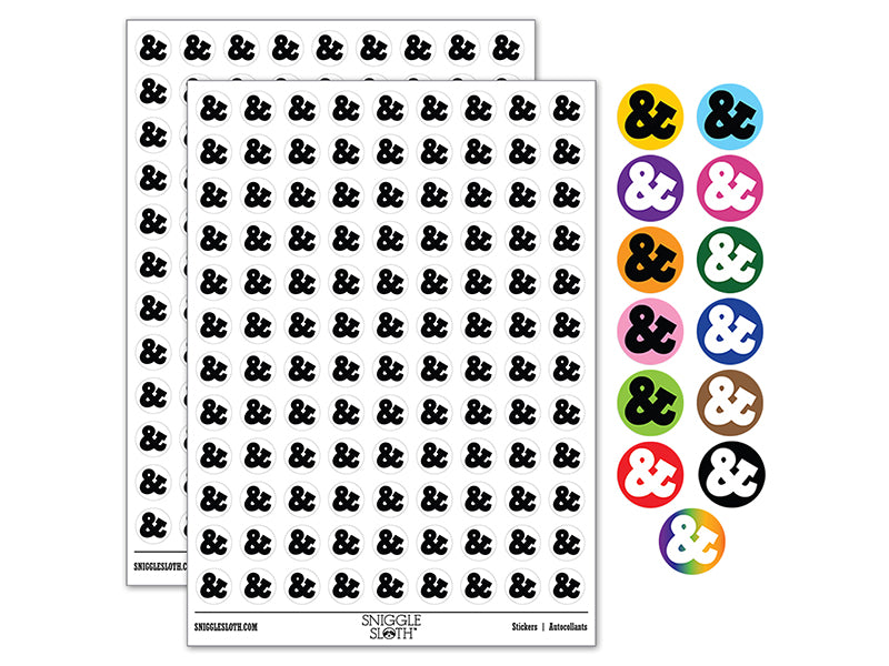 Ampersand Symbol And 200+ 0.50" Round Stickers