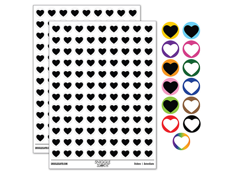 Heart Solid 200+ 0.50" Round Stickers