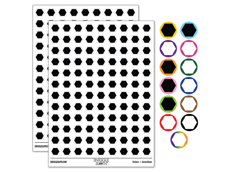 Hexagon Solid 0.50" Round Sticker Pack