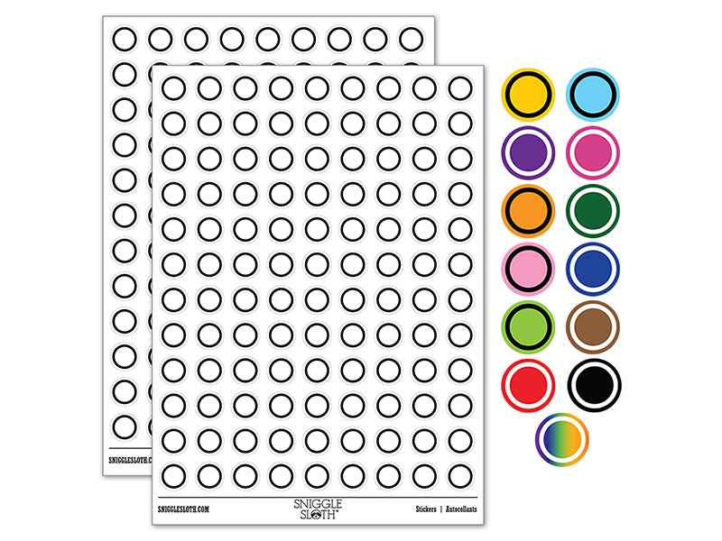 Circle Outline 200+ 0.50" Round Stickers