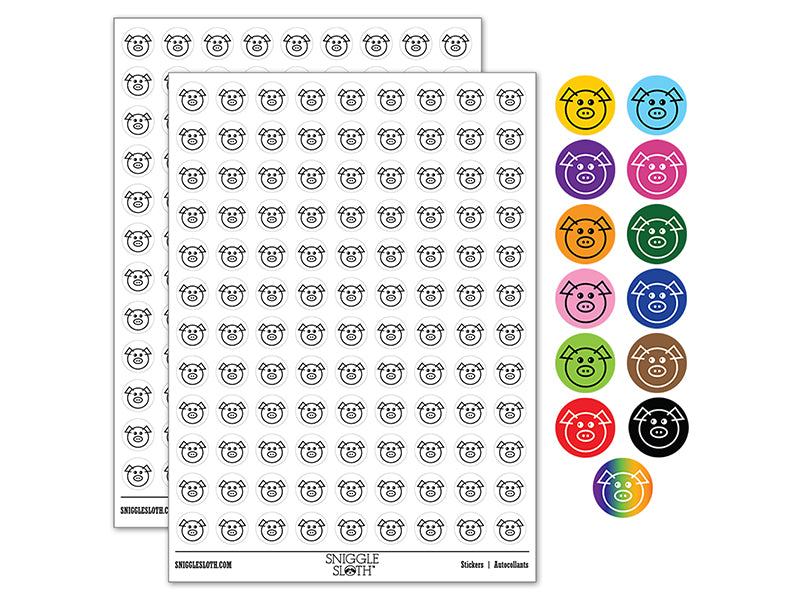 Cute Pig Face 200+ 0.50" Round Stickers