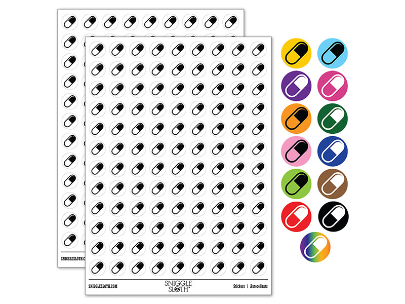 Pill Medicine 0.50" Round Sticker Pack
