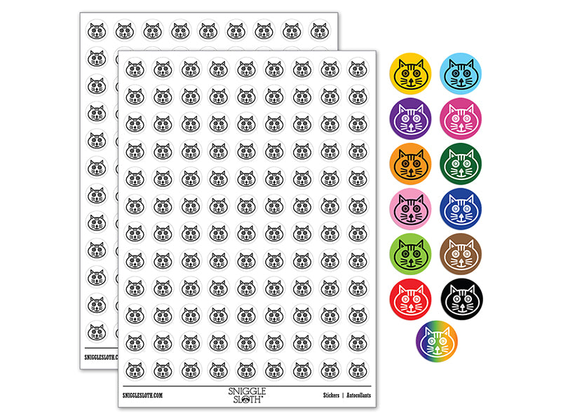 Charming Cat Face 200+ 0.50" Round Stickers