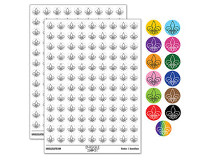 Fleur de Lis Outline 200+ 0.50" Round Stickers