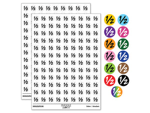 One Half Fun Text 200+ 0.50" Round Stickers