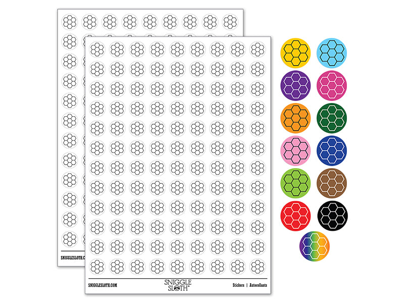 Simple Honeycomb Outline 200+ 0.50" Round Stickers