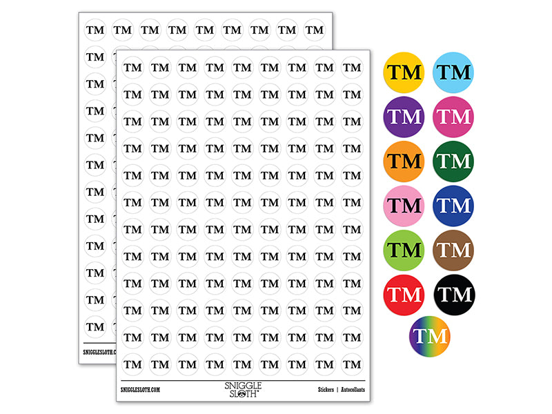 Trademark TM Symbol 200+ 0.50" Round Stickers