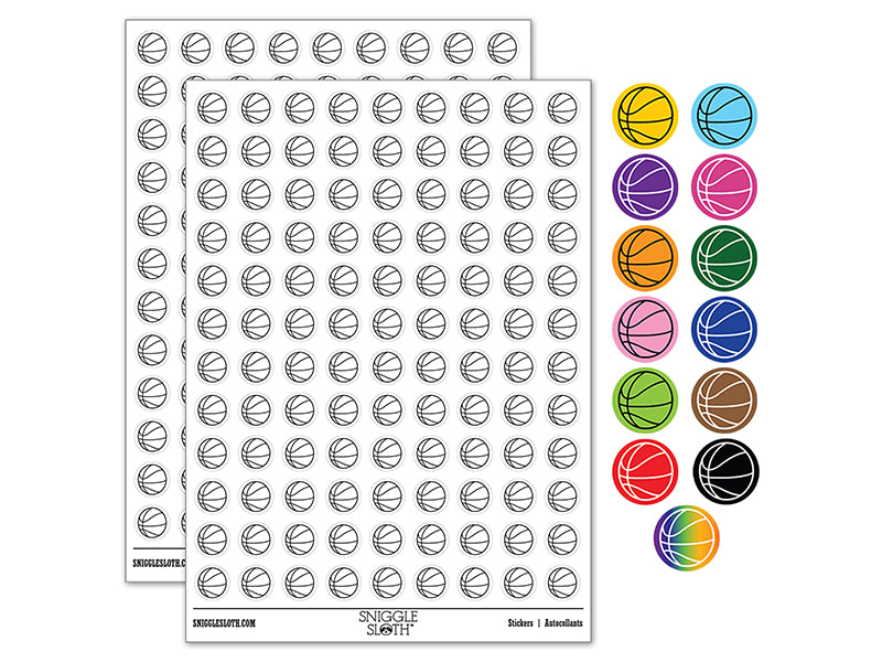 Basketball Sport 0.50" Round Sticker Pack