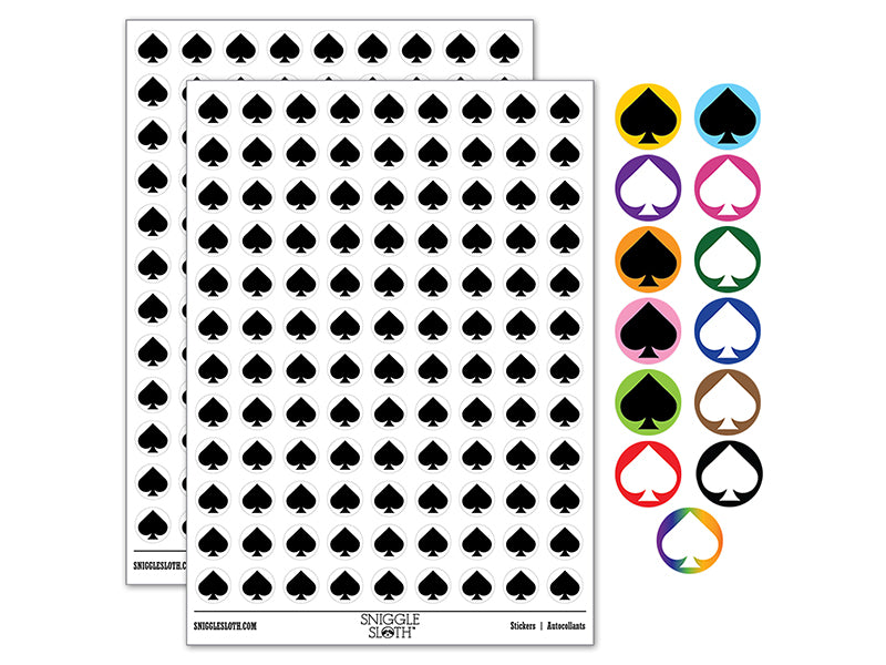 Card Suit Spades 200+ 0.50" Round Stickers