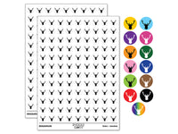 Deer Stag Head Solid 200+ 0.50" Round Stickers