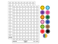 Hexagon Border Outline 200+ 0.50" Round Stickers