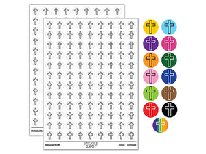 Cross Christian Church Religion Outline 200+ 0.50" Round Stickers