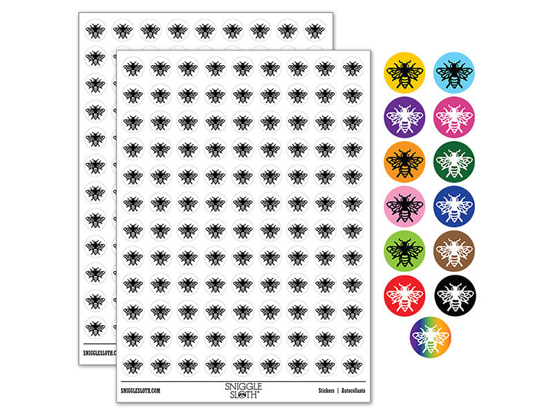 Bee Drawing 0.50" Round Sticker Pack