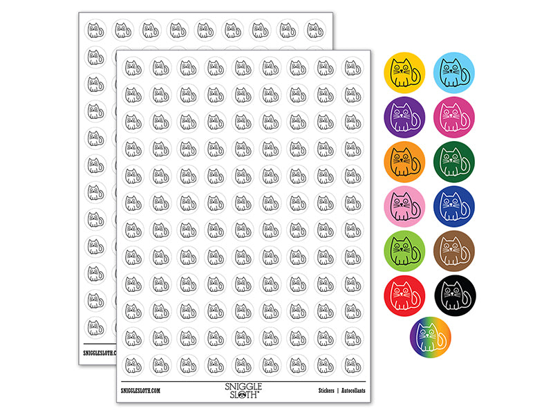 Wary Kitty Cat 200+ 0.50" Round Stickers