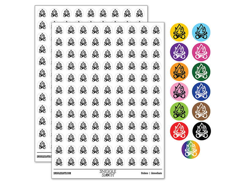 Campfire Cartoon 200+ 0.50" Round Stickers