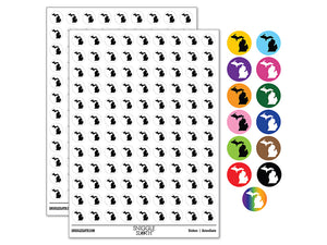 Michigan State Silhouette 200+ 0.50" Round Stickers