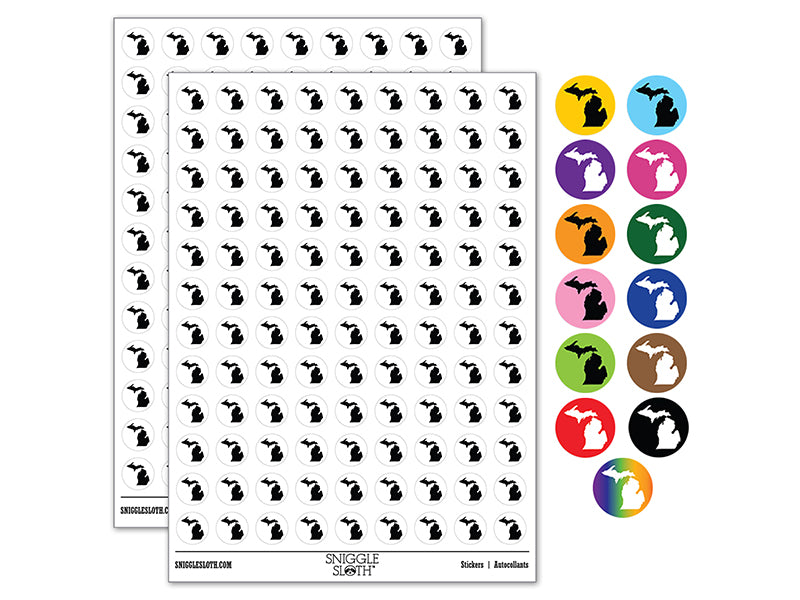 Michigan State Silhouette 200+ 0.50" Round Stickers