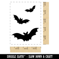 Trio of Bats Flying Halloween Rectangle Rubber Stamp for Stamping Crafting