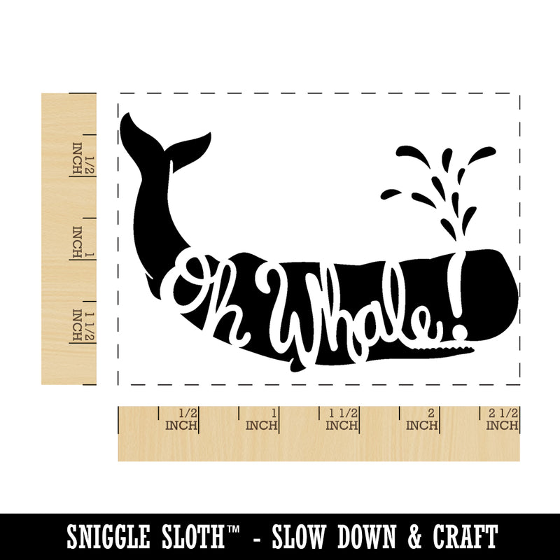 Oh Whale Well Rectangle Rubber Stamp for Stamping Crafting