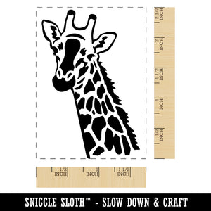 Giraffe Face Rectangle Rubber Stamp for Stamping Crafting