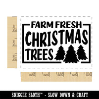 Farm Fresh Christmas Trees Rectangle Rubber Stamp for Stamping Crafting