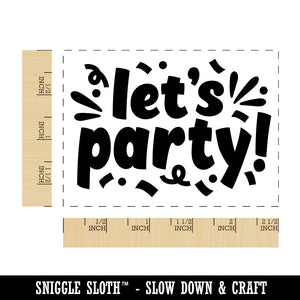 Let's Party Rectangle Rubber Stamp for Stamping Crafting