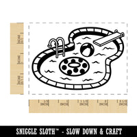 Swimming Pool Rectangle Rubber Stamp for Stamping Crafting